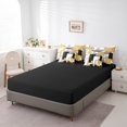 thumbnail image 4 of YST Yellow Black Grey Bed In A Bag 7 Piece Queen Abstract Geometric Bedding Set Sequins Checkered Comforter Set With Sheets For Kids Adults Buffalo Check Grids Bed Set, 4 of 5