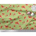 thumbnail image 3 of Soimoi Green Modal Satin Fabric Text & Poppy Floral Printed Fabric 1 Yard 42 Inch Wide, 3 of 3