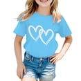 thumbnail image 1 of T-Shirt Graphique Décontracté d'Été pour Filles, Col Rond Mignon, Manches Courtes, Tendance et Confortable pour un Usage Quotidien, 1 of 5