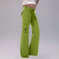 thumbnail image 2 of GreatBaby Girls Solid Color Cargo Jogger Pants Multi-Pocket Trousers with Drawstring Kids Casual Fall Spring Everyday Bottoms, 2 of 6