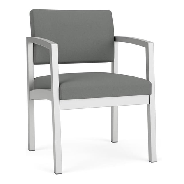 Fauteuil d'Appoint pour Réception et Salle d'Attente Lenox en Acier / Acier Argenté / Gris Pâle