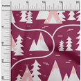 thumbnail image 2 of oneOone Cotton Poplin Magenta Fabric Mountain Pattern Craft Projects Decor Fabric Printed By The Yard 56 Inch Wide, 2 of 5