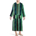 thumbnail image 1 of Birdeem Robe Décontractée de Mode pour Homme à Manches Longues, Double Poche, Imprimé à Rayures, Longue Chemise, 1 of 12