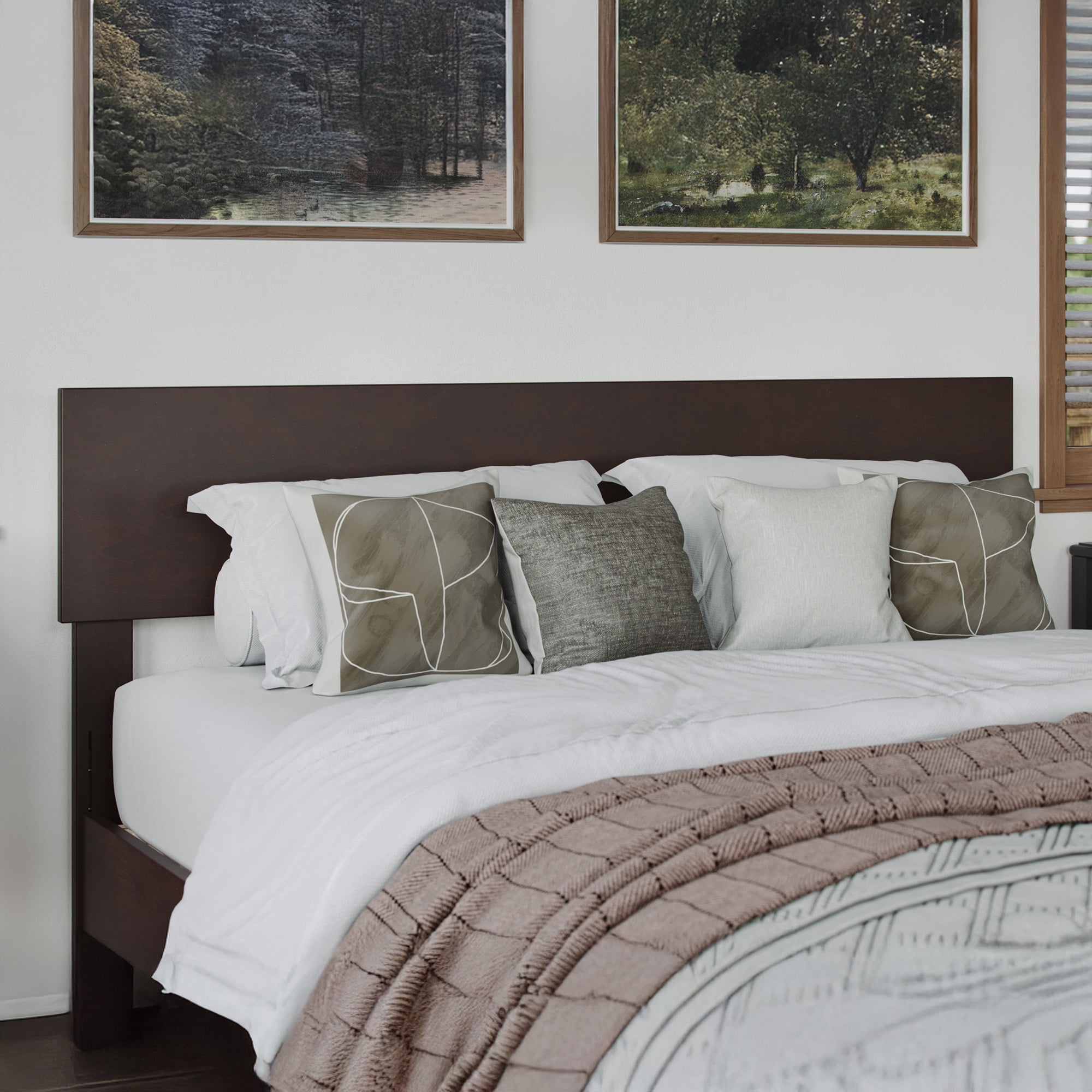 Orlando Full Modern Wood Panel Headboard in Espresso
