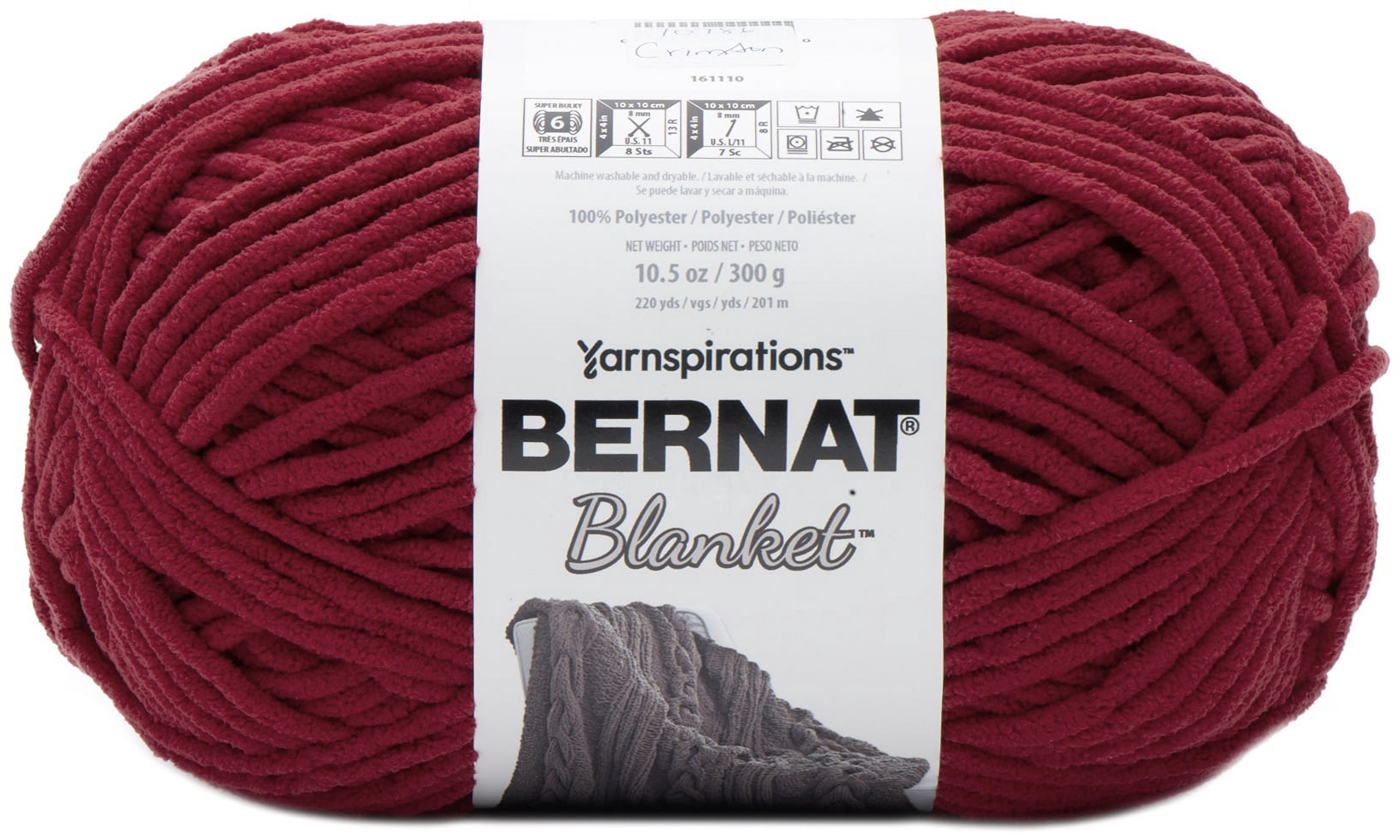 Bernat® Blanket™ #6 Super Bulky Polyester Yarn, Crimson 10.5oz/300g, 220 Yards