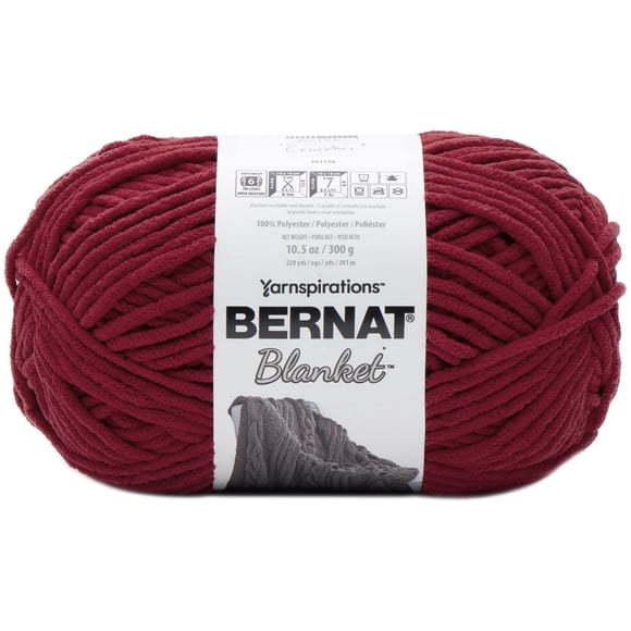 Bernat® Blanket™ #6 Super Bulky Polyester Yarn, Crimson 10.5oz/300g, 220 Yards