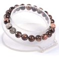 thumbnail image 2 of Bracelet Extensible Unisexe en Perles Rondes de 8 mm en Agate Rose Africaine Naturelle, 2 of 2