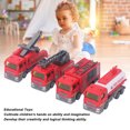 thumbnail image 3 of Fire Truck Toy, 4Pcs Fire Truck Model Easy To Play Pull Back  for School, 3 of 7