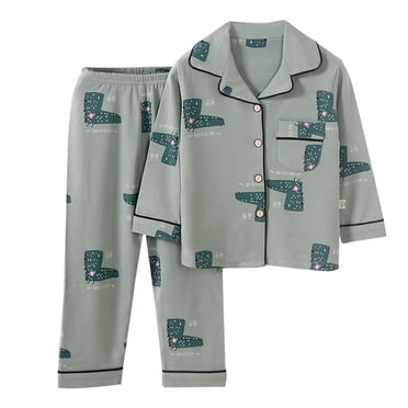 Gubotare Pjs for Boys Toddler Kids Girls Boys Soft Comfy 2pcs Set Long Sleeve Shirts and Pants Sets (Green,18-24 Months)