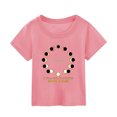thumbnail image 2 of B91xZ T-Shirt Athlétique pour Garçons Col Rond Uni Manches Courtes T-Shirt, Rose 5-6 Ans, 2 of 3