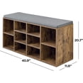 thumbnail image 3 of PayLessHere Shoe Bench - 10 Compartment Shoe Organizer, 3-Tier Rack & Adjustable Shelves for Living Room, Entryway, Hallway, Bedroom, Brown, 3 of 7