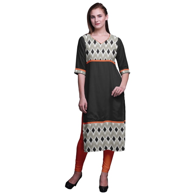 Bimba Robes Tuniques Droites pour Femmes Kurti Imprimé Tenue d'Été Kurta