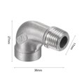 thumbnail image 3 of Unique Bargains Raccord de Tuyau Coudé à Filetage Mâle vers Femelle 1/4 NPT en Acier Inoxydable 304, 3 of 5