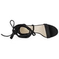 thumbnail image 4 of BLISSFUL STEP Women's Open Toe Lace Up Mid Chunky Heeled Sandals, 4 of 7