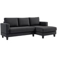 thumbnail image 1 of HOMCOM L Shape Sofa with Chaise Lounge Fabric 3 Seater Corner Sofa, Grey, 1 of 10