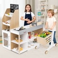 thumbnail image 2 of Costway Pretend Grocery Store Playset with Shopping Cart Checkout Counter Cash Register, 2 of 10