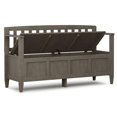 thumbnail image 3 of Brooklyn 48" Wide Wood Contemporary Entryway Storage Bench in Farmhouse Gray, 3 of 7