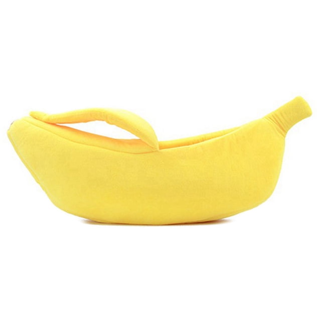 Lit pour Chat Créatif en Forme de Banane Lit Doux Maison pour Animaux