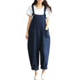 thumbnail image 4 of Pantalons Décontractés en Lin pour Femmes Combinaison en Coton Sarouel, 4 of 4