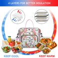 thumbnail image 2 of Bright Colorful Floral Lunch Bag - Large Leakproof Insulated Tote, Multi-Pocket, 2 of 4
