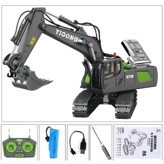 WLOELOEW C 18 Channels Hydraulic Full Metal Excavator G308H 1/14 Rtr