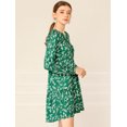thumbnail image 4 of INSPIRE CHIC Robe Décontractée pour Femme à Fleurs, Col en V, Taille Cintrée, Manches Longues, 4 of 6