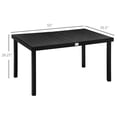 thumbnail image 3 of Outsunny Patio Dining Table, Rectangular Aluminum Outdoor Table, Black, 3 of 9