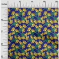 thumbnail image 2 of oneOone Velvet Mustard Yellow Fabric Floral Craft Projects Decor Fabric Printed By The Yard 58 Inch Wide, 2 of 4