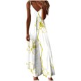 thumbnail image 2 of Ovzne Robes pour Femmes Robe Femmes Été Décontractée Plissée Imprimée Camis Sans Manches à Col en V Robe de Vacances Robe Imprimée Liquidation, 2 of 5