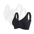 thumbnail image 1 of 3 Pack Women Plus Size Push-Up Bras No Underwire T-Shirt Bralettes Ribbed Full Coverage Sports Everyday Bras Multicolor, 38/85BCD, 1 of 7