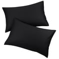 thumbnail image 1 of PiccoCasa Pure Cotton Pillowcases 2 Pcs Soft with Zipper Black Standard, 1 of 7