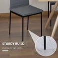 thumbnail image 4 of HOMCOM Ensemble de 4 Chaises de Salle à Manger, Chaises d'Appoint Rembourrées en Tissu de Lin, Gris, 4 of 10