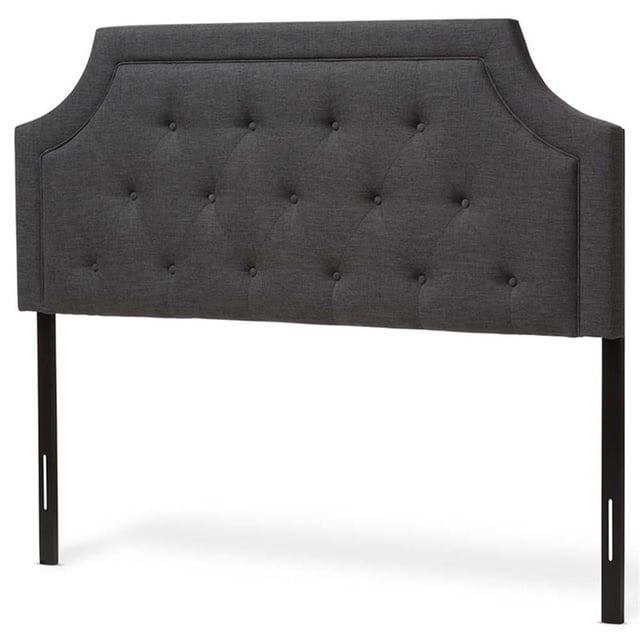 Bowery Hill Contemporary Fabric Tufted Queen Headboard in Dark Gray