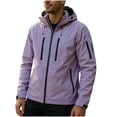thumbnail image 1 of Lovzfmll Men's Rain Jacket Waterproof Windproof Hooded Outdoor Shell Hot Pink, L, 1 of 4