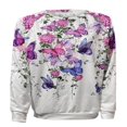 thumbnail image 2 of QJUHUNG Sweat-Shirt Décontracté à Manches Longues Papillon Imprimé Graphique Léger Pull-Over Manches Longues Chemises, 2 of 7