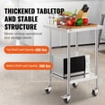 thumbnail image 3 of VEVOR Stainless Steel Work Table 24 x 24 x 38 Inch, with 4 Wheels, 3 Adjustable Height Levels, Heavy Duty Food Prep Worktable for Commercial Kitchen Restaurant, Silver, 3 of 9