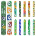 thumbnail image 1 of 12pcs Soccer Theme PVC Slap Bracelets Football Competition Theme Slap Bands, 1 of 9