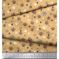 thumbnail image 3 of Soimoi Orange Moss Georgette Fabric Paw Dog Print Sewing Fabric Yard 42 Inch Wide, 3 of 3