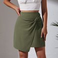 thumbnail image 5 of B91xZ Jupes Taille Haute pour Femmes Jupe Midi Longue Extensible avec Poches, Vert m, 5 of 5