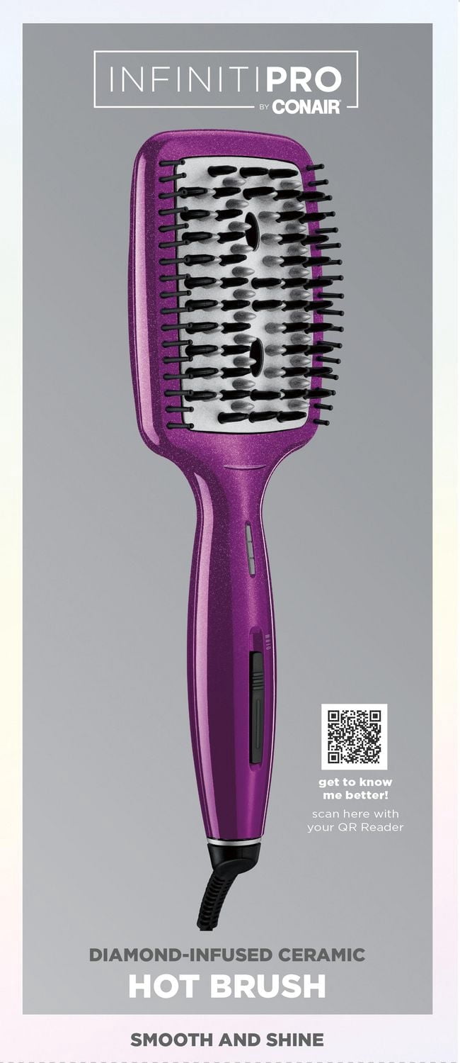 Conair Infinitipro Brosse Chauffante Céramique Infusée de Diamant, Rose, 1 Pk