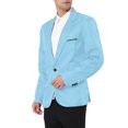 thumbnail image 4 of INSPIRE CHIC Inspired Men's Blazer One Button Notched Lapel Chest Pocket Front Flap Blazer M Light Blue, 4 of 6