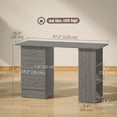 thumbnail image 3 of HOMCOM Computer Desk with 3-Tier Storage Shelves, Home Office Desk, Grey, 3 of 10