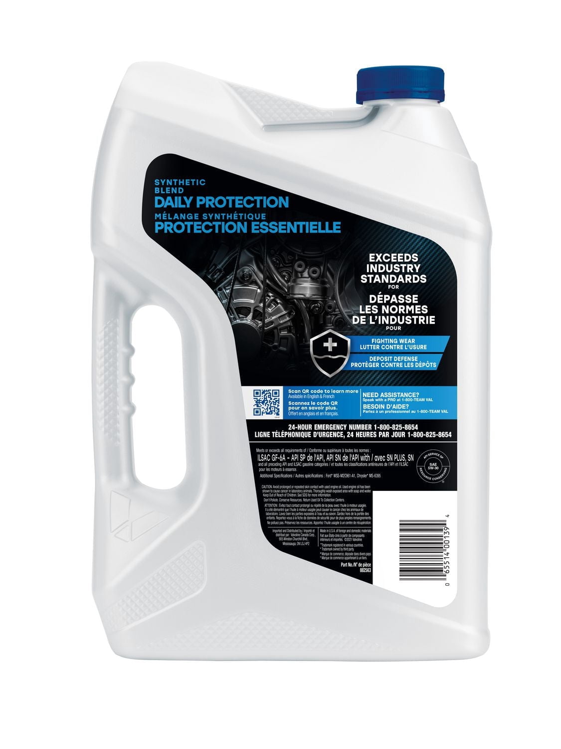 Huile à moteur Valvoline protection essentielle 5W30 au mélange synthétique 5L