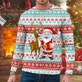 thumbnail image 2 of PMUYBHF Homme Chandail à Capuchon pour Homme Noir Hommes Automne et Hiver Décontracté Tendance Noël Imprimé Chandail à Col Rond Chandail à Capuchon Chandails pour Hommes Chandails à Capuchon à Fermeture Éclair devant, 2 of 4