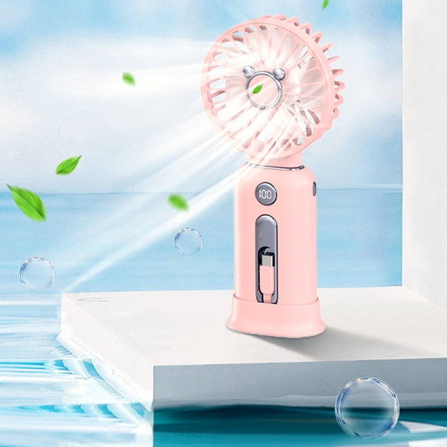 Chmadoxn Fan, Ceiling Fan, Desk Fan, Portable Fan Handheld Fan 5000 MAh Long Battery Life Fast Charge Digital Display Power Bank 2-in-1 Mini Fan Small fan