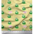 thumbnail image 1 of Soimoi Poly Crepe Fabric Lotus & Frog Kids Fabric Prints by Yard 42 Inch Wide, 1 of 3