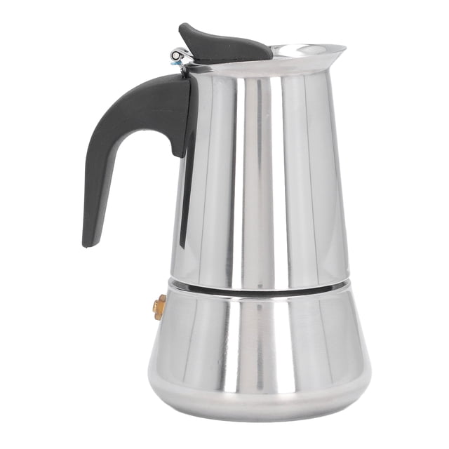 DEWIN Cafetière pour cuisinière, type goutte à goutte en acier inoxydable de grande capacité Moka pour la cuisine à domicile(2 Cups)