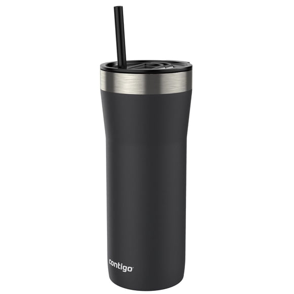 Contigo Streeterville Stainless Steel Tumbler with Plastic Straw and Splash-Proof Lid, 32 oz (946 mL)