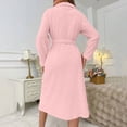 thumbnail image 5 of JGGSPWM Mode Femmes Décontracté Uni Manches Longues Dames Ample Épais Chaud Robes Faux Velours Tenue de Nuit Robe Chemises de Nuit Rose TG, 5 of 5