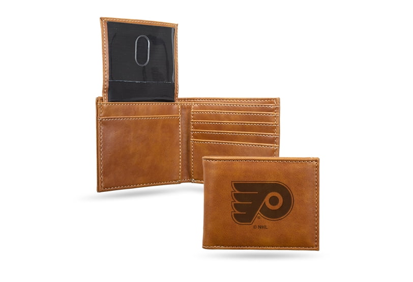 Philadelphia Flyers  Laser Engraved Brown Billfold Wallet